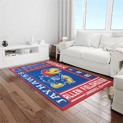 ncaa kansas jayhawks football team logo sport carpet area rug home decor best gift for friends light room ksjk7