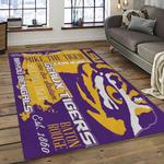 ncaa lsu tigers basketball team logo sport carpet area rug home decor best gift for friends dark room lsu2