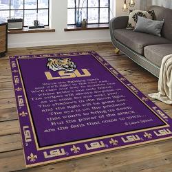 NCAA LSU Tigers Basketball Team Logo Sport Carpet Area Rug Home Decor Best Gift For Friends LSU25