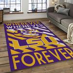 ncaa lsu tigers basketball team logo sport carpet area rug home decor best gift for friends dark room lsu3