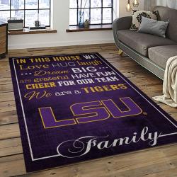 NCAA LSU Tigers Basketball Team Logo Sport Carpet Area Rug Home Decor Best Gift For Friends LSU4