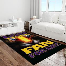 ncaa lsu tigers basketball team logo sport carpet area rug home decor best gift for friends light room lsu1
