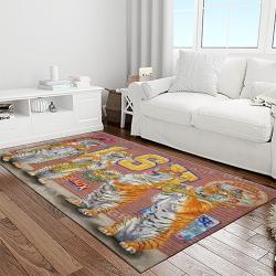 ncaa lsu tigers basketball team logo sport carpet area rug home decor best gift for friends light room lsu11