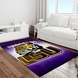 ncaa lsu tigers basketball team logo sport carpet area rug home decor best gift for friends light room lsu16