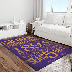 ncaa lsu tigers basketball team logo sport carpet area rug home decor best gift for friends light room lsu18