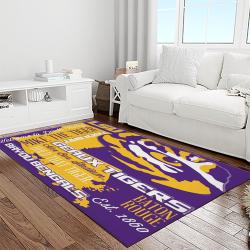 ncaa lsu tigers basketball team logo sport carpet area rug home decor best gift for friends light room lsu2