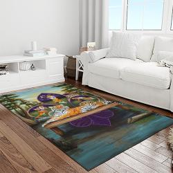 ncaa lsu tigers basketball team logo sport carpet area rug home decor best gift for friends light room lsu24