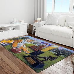 ncaa lsu tigers basketball team logo sport carpet area rug home decor best gift for friends light room lsu27