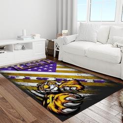 ncaa lsu tigers basketball team logo sport carpet area rug home decor best gift for friends light room lsu30