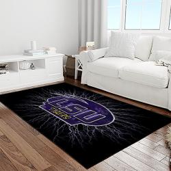 ncaa lsu tigers basketball team logo sport carpet area rug home decor best gift for friends light room lsu5