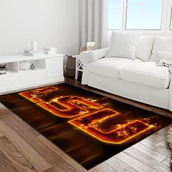ncaa lsu tigers basketball team logo sport carpet area rug home decor best gift for friends light room lsu6