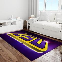 ncaa lsu tigers basketball team logo sport carpet area rug home decor best gift for friends light room lsu7