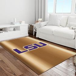 ncaa lsu tigers basketball team logo sport carpet area rug home decor best gift for friends light room lsu8
