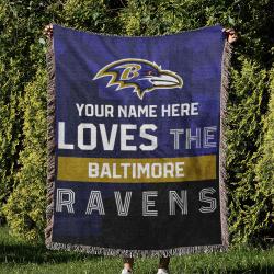 NFL Baltimore Ravens Football Team Woven Tapestry Blanket Amazing Gift For Fans And Friends Home Decor BRW16