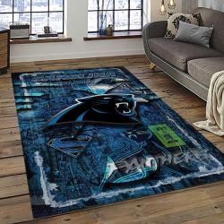 NFL Carolina Panthers Rectangle Rug Personalized Non-Slip Carpet Gift For Football Fans CNPS38