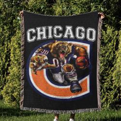 NFL Chicago Bears Football Team Woven Tapestry Blanket Amazing Gift For Fans And Friends Home Decor CBW17