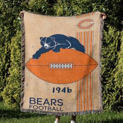 NFL Chicago Bears Football Team Woven Tapestry Blanket Amazing Gift For Fans And Friends Home Decor CBW42