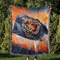 NFL Chicago Bears Football Team Woven Tapestry Blanket Amazing Gift For Fans And Friends Home Decor CBW8