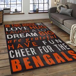NFL Cincinnati Bengals Football Team Logo Sport Carpet Area Rug Who Dey Nation Gift For Friends CNNS30
