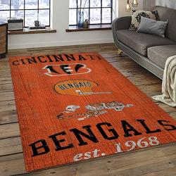 NFL Cincinnati Bengals Football Team Logo Sport Carpet Area Rug Who Dey Nation Gift For Friends CNNS50