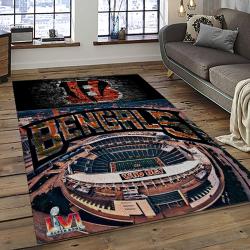NFL Cincinnati Bengals Football Team Logo Sport Carpet Area Rug Who Dey Nation Gift For Friends CNNS63
