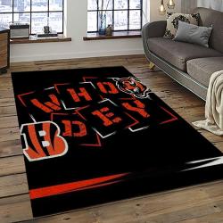 NFL Cincinnati Bengals Football Team Logo Sport Carpet Area Rug Who Dey Nation Gift For Friends CNNS64