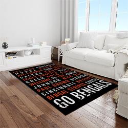 nfl cincinnati bengals football team logo sport carpet area rug who dey nation gift for friends light room cnns49
