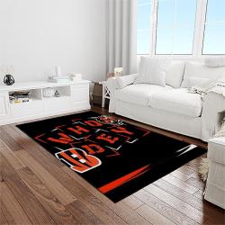 nfl cincinnati bengals football team logo sport carpet area rug who dey nation gift for friends light room cnns64