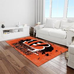 nfl cincinnati bengals football team logo sport carpet area rug who dey nation gift for friends light room cnns76