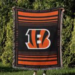 nfl cincinnati bengals football team woven tapestry blanket amazing gift for fans and friends home decor cbw41