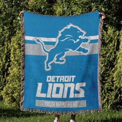 NFL Detroit Lions Football Team Woven Tapestry Blanket Amazing Gift For Fans And Friends Home Decor DLW23