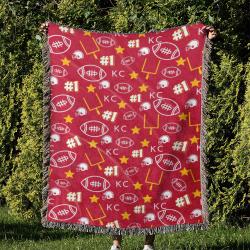 NFL Kansas City Chiefs Football Team Woven Tapestry Blanket Amazing Gift For Fans And Friends Home Decor KCCW13