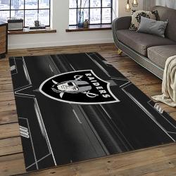 NFL Las Vegas Raiders Rectangle Rug Personalized Non-Slip Carpet Gift For Football Fans LVR57