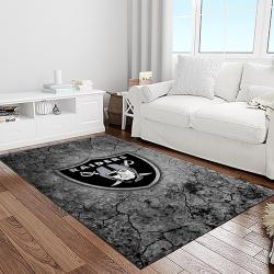 nfl las vegas raiders football team logo sport carpet area rug home decor best gift for friends light room lvr64