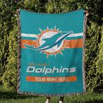 nfl miami dolphins football team woven tapestry blanket amazing gift for fans and friends home decor mdw38