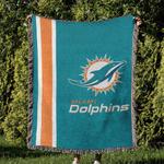 nfl miami dolphins football team woven tapestry blanket amazing gift for fans and friends home decor mdw40