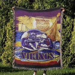 NFL Minnesota Vikings Football Team Woven Tapestry Blanket Amazing Gift For Fans And Friends Home Decor MVW52