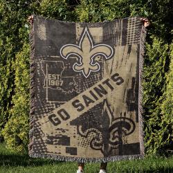 NFL New Orleans Saints Football Team Woven Tapestry Blanket Amazing Gift For Fans And Friends Home Decor NOW13