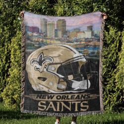 NFL New Orleans Saints Football Team Woven Tapestry Blanket Amazing Gift For Fans And Friends Home Decor NOW29
