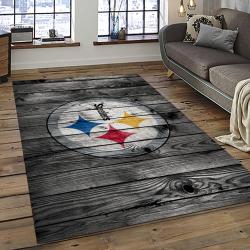 NFL Pittsburgh Steelers Rectangle Rug Personalized Non-Slip Carpet Gift For Football Fans PSF30