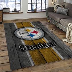 NFL Pittsburgh Steelers Rectangle Rug Personalized Non-Slip Carpet Gift For Football Fans PSF32