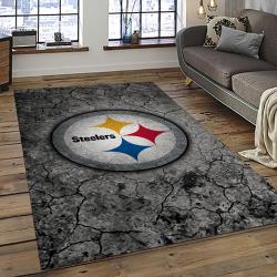 NFL Pittsburgh Steelers Rectangle Rug Personalized Non-Slip Carpet Gift For Football Fans PSF38