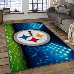 NFL Pittsburgh Steelers Rectangle Rug Personalized Non-Slip Carpet Gift For Football Fans PSF41