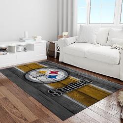 nfl pittsburgh steelers football team logo sport carpet area rug home decor best gift for friends light room psf32