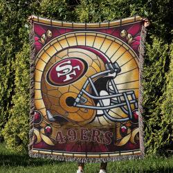 NFL San Francisco 49ers Football Team Woven Tapestry Blanket Amazing Gift For Fans And Friends Home Decor SFW3