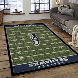 NFL Seattle Seahawks Rectangle Rug Personalized Non-Slip Carpet Gift For Football Fans SS33