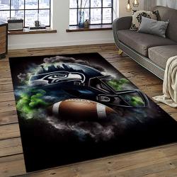 NFL Seattle Seahawks Rectangle Rug Personalized Non-Slip Carpet Gift For Football Fans SS73