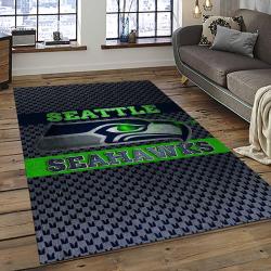 NFL Seattle Seahawks Rectangle Rug Personalized Non-Slip Carpet Gift For Football Fans SS75