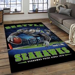 NFL Seattle Seahawks Rectangle Rug Personalized Non-Slip Carpet Gift For Football Fans SS78