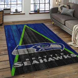 NFL Seattle Seahawks Rectangle Rug Personalized Non-Slip Carpet Gift For Football Fans SS84